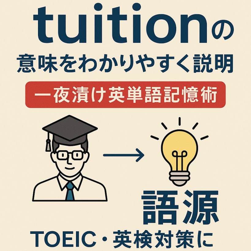 tuitionの意味をわかりやすく説明 一夜漬け英単語記憶術 語源 TOEIC・英検対策に