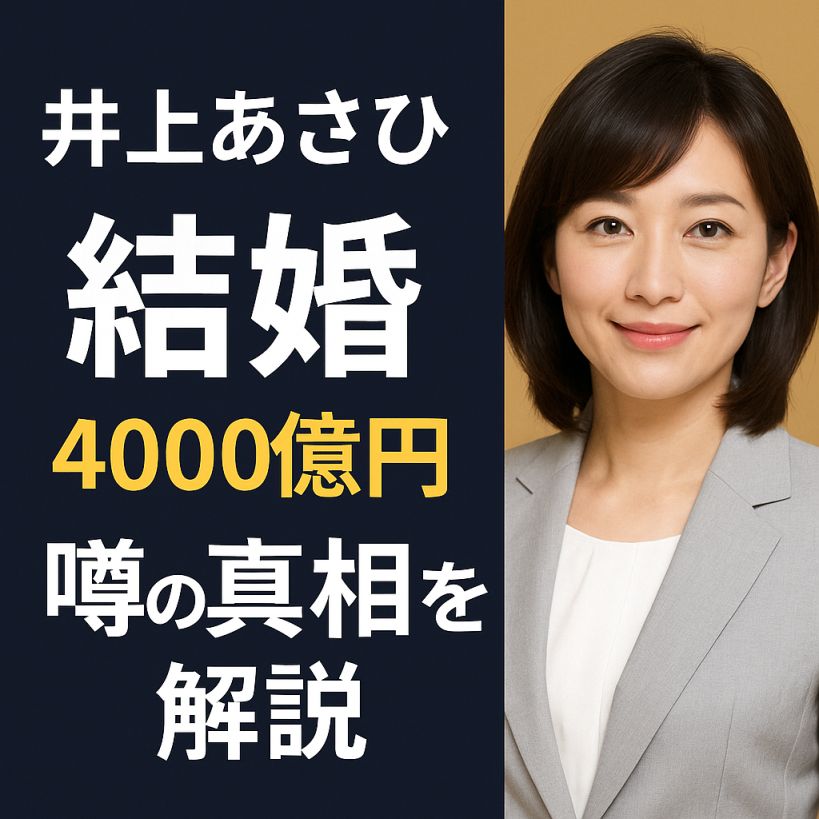 【井上あさひ 結婚】“4000億円損失”噂の真相を解説|NHK人気アナ最新情報