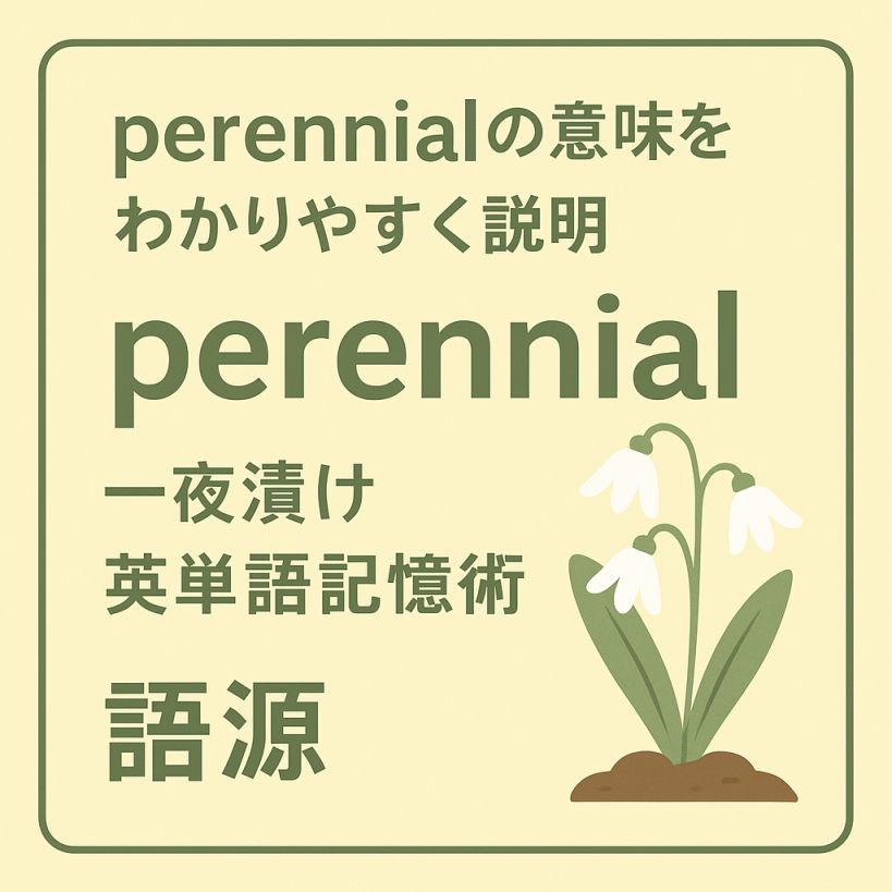 perennialの意味をわかりやすく説明 一夜漬け英単語記憶術|語源から覚える英単語