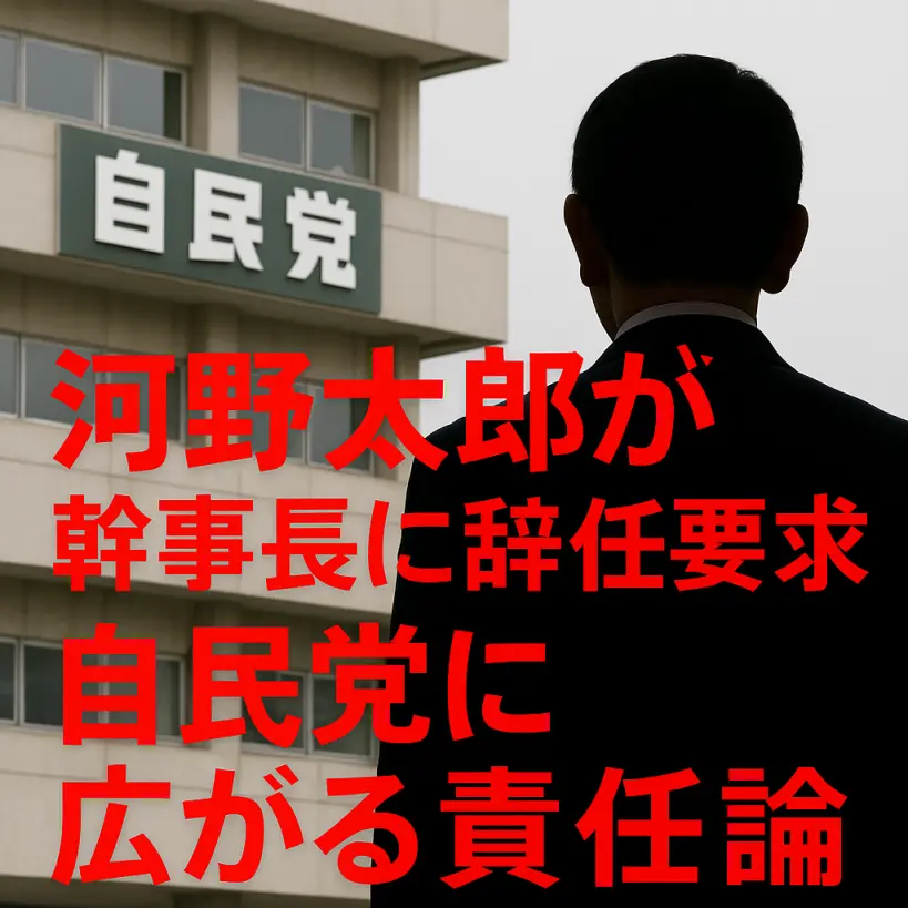 河野太郎が森山幹事長に辞任要求|自らも選対委員長代理を辞任、自民党に責任論が広がる