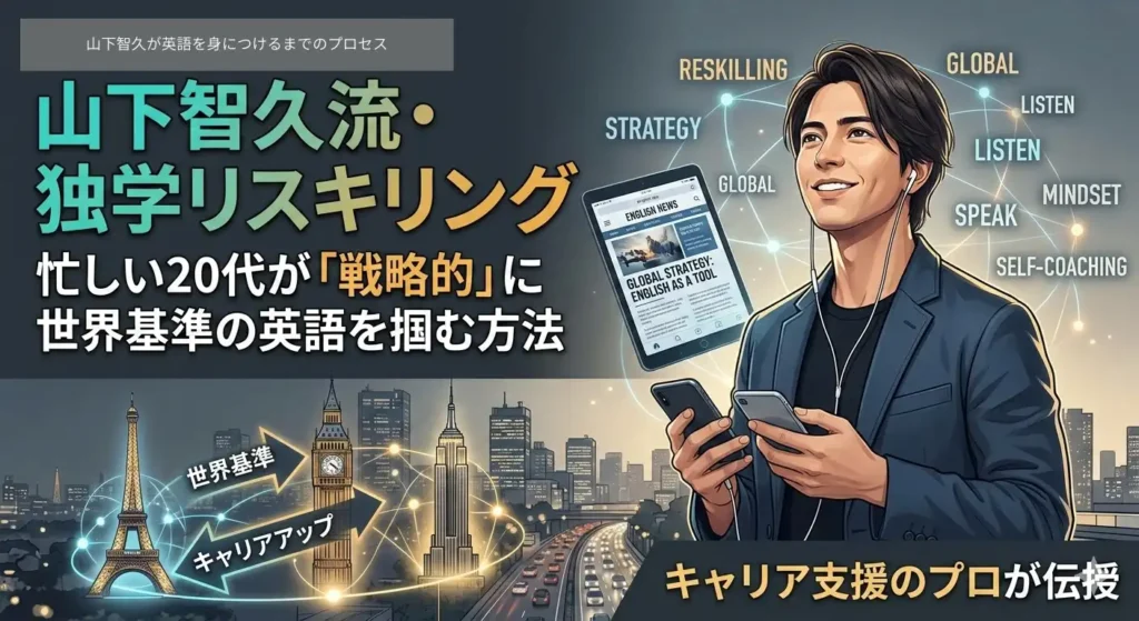 山下智久流・独学リスキリング:忙しい20代がスマホとイヤホンで「戦略的」に世界基準の英語を掴む、大学教員・キャリア支援プロ伝授の学習戦略