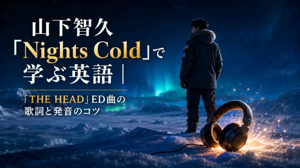 南極の雪原に立つ人物のシルエットと、雪の上に置かれた温かい光を放つヘッドホン。冷たい夜と音楽のぬくもりを対比させたアイキャッチ