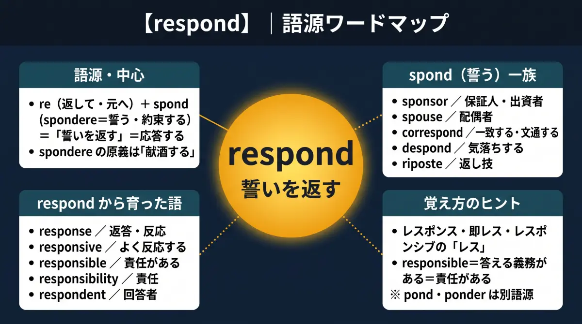【語源で覚える】respond｜レスポンスの「スポンス」は、誓いの言葉だった